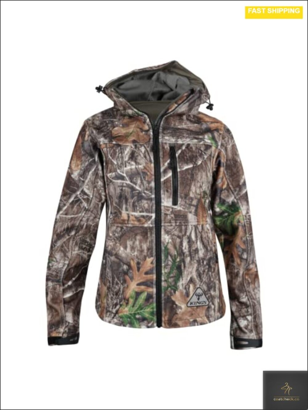 Windproof Fleece Camo Softshell Jacket for Women